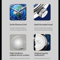 Луксозен,изключително красив мъжки кварцов часовник OLEVS,планета Земя, снимка 11 - Мъжки - 46103708