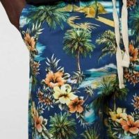 Мъжки плажни шорти с флорална апликация Zara, 97% памук, 3% еластан, L, снимка 3 - Други - 45675452