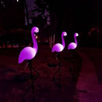 Соларна градинска лампа – комплект от 3 броя фламинго, снимка 2 - Соларни лампи - 45111443