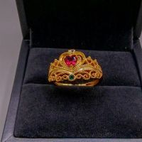 Позлатен дамски пръстен Сърце медицинска стомана модели, снимка 2 - Пръстени - 45198247