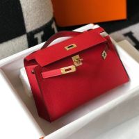 Червена чанта по модел на Хермес Hermes Kelly mini, снимка 1 - Чанти - 45782577