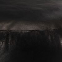 Пуф, черен, 60х30 см, естествена козя кожа, снимка 2 - Дивани и мека мебел - 45142505