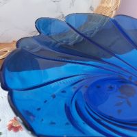 Винтидж фруктиера на Arcoroc в кобалтов син цвят , снимка 4 - Антикварни и старинни предмети - 45120405