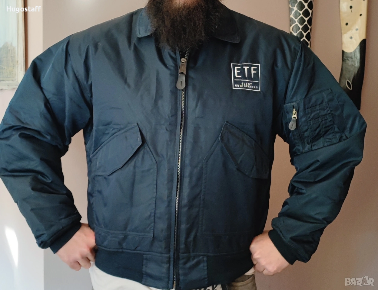 Оригинален пилотски бомбър Army industries CWU Delta cold weather яке от САЩ,черно, размер ХЛ, снимка 1