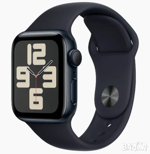 Смарт часовник Apple Watch SE2 v2, 40 мм, Midnight Aluminium Case, Midnight Sport Band - S/M, снимка 1