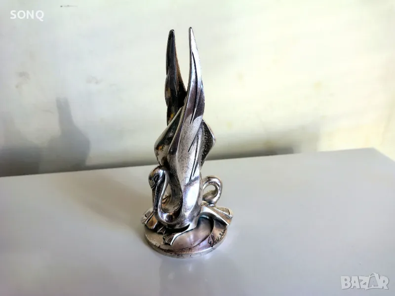 Страхотна Посребрена Статуетка- Лебеди, снимка 1
