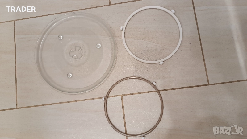 Чиния за микровълнова печка фурна 27 cm , ролер ринг колелца стойка чиния , снимка 1