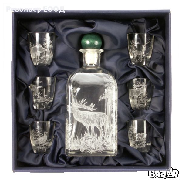 Комплект от 6 чаши за ракия и бутилка Fritzmann, снимка 1