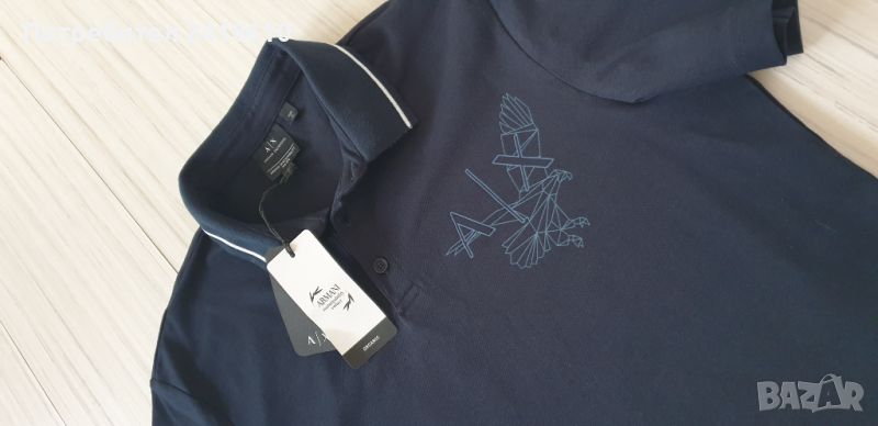 Armani Exchange Pique Organic Stretch Cotton Mens Size М НОВО! ОРИГИНАЛ! Мъжка Тениска!, снимка 1