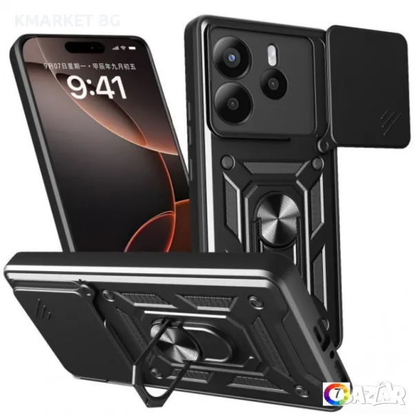 Xiaomi Redmi Note 14 5G Удароустойчив Ring Holder/ TPU+PC Калъф и Протектор, снимка 1