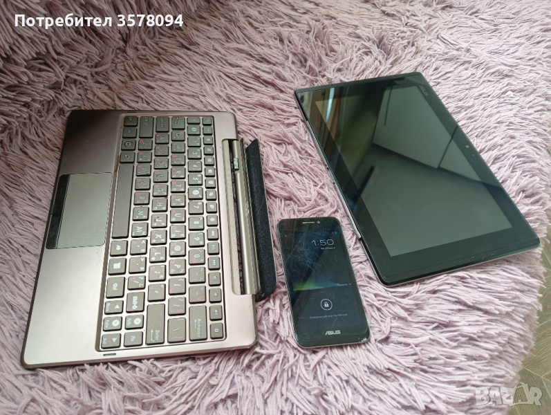 Телефон, таблет и лаптоп 3 в 1 ASUS Padfone таблет+ подарък клавиатура, снимка 1