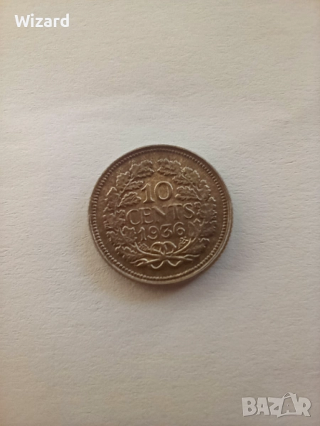 10 цента 1936 Холандия UNC, снимка 1