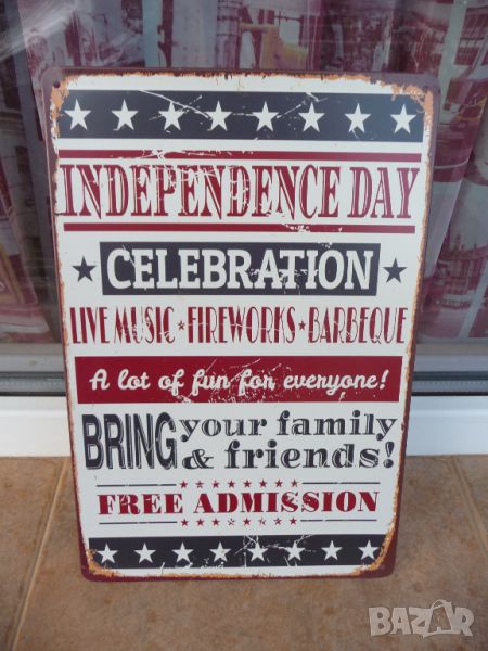 Метална табела надпис празник Денят на независимостта САЩ, снимка 1