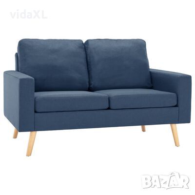 vidaXL 2-местен диван, син, текстил（SKU:288707, снимка 1