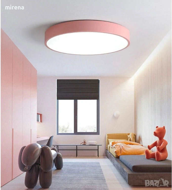 LED ЛЕД осветително тяло в европейски стил, кръгла таванна лампа, снимка 1