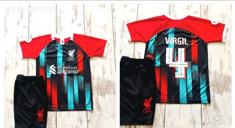 Virgil van Dijk Детски екип Ван Дайк Ливърпул Комплект 2025 Тениска Шорти, снимка 1