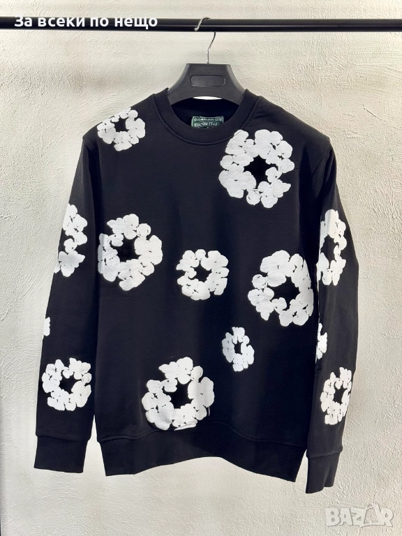 Мъжка Черна Блуза С 3D Щампа С Дълъг Ръкав Луис Витон Код V.B.65, снимка 1