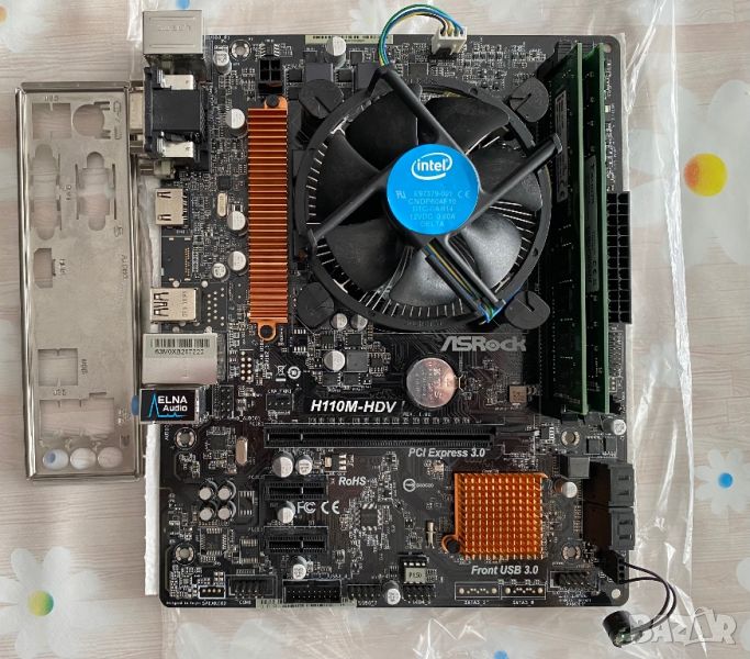 Дънна платка Asrock H110M-HDV + процесор + рам , снимка 1