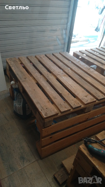 Дървени масивни щанд маси, снимка 1