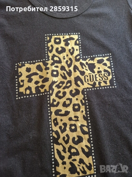 Дамска тениска Guess - размер S, черна, снимка 1