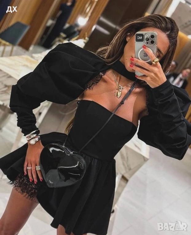 Кукленска рокля с ръкави, снимка 1