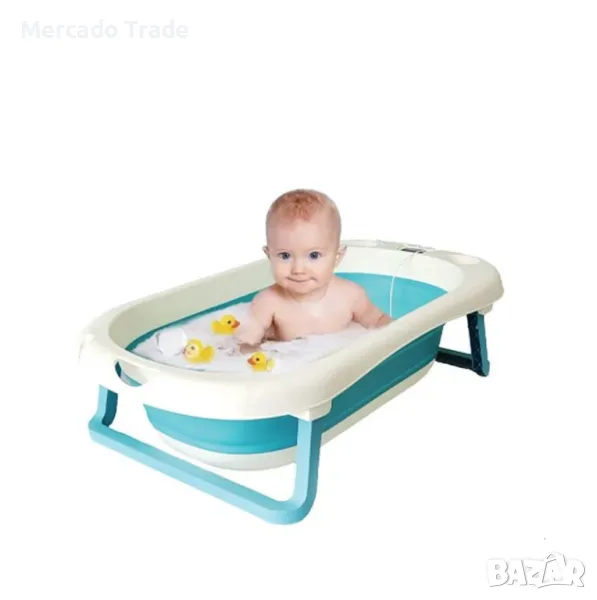  Бебешка вана Mercado Trade, Сгъваема, Анатомична, Бял, снимка 1