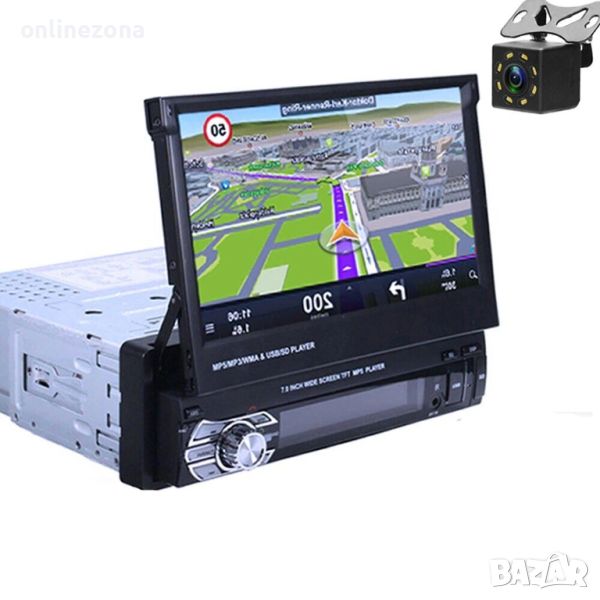 GPS 1DIN Autoradio Android 14 Автомобилен мултимедиен плейър, снимка 1