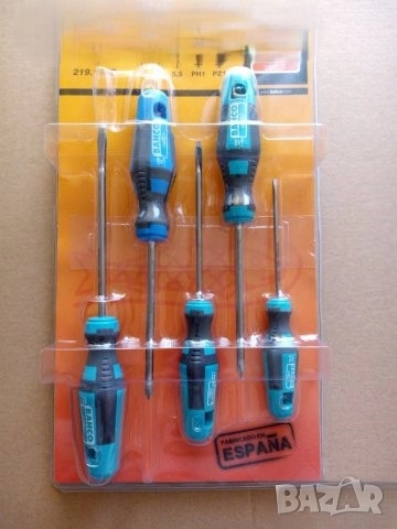 bahco 5 броя качествени плоски и кръстати отвертки комплект , снимка 1