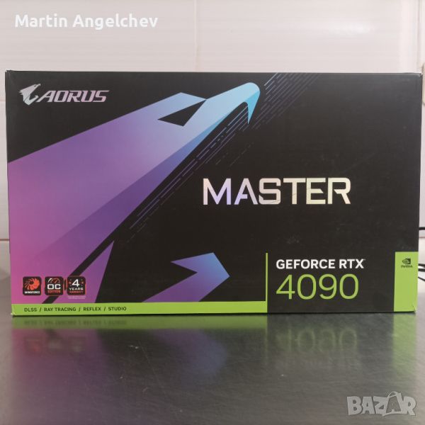 AORUS GeForce RTX 4090 Master 24G Graphics Card, 3X WINDFORCE Fans, 24GB 384-bit GDDR6X, GV-N4090AOR, снимка 1