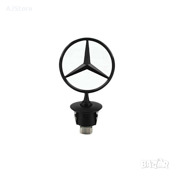 Емблема мерник за Mercedes Benz Black, снимка 1