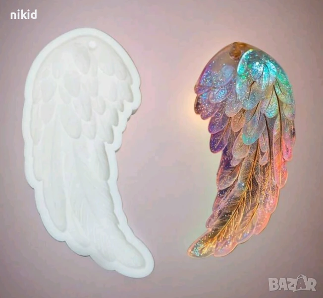 Голямо крило пера силиконов молд форма фондан шоколад декор украса, снимка 1