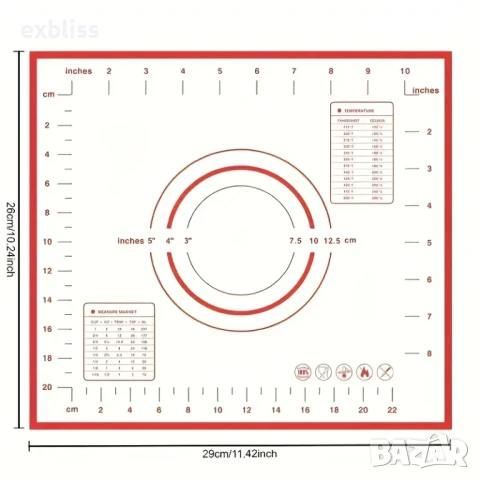 Силиконова подложка за месене, точене и печене, снимка 5 - Прибори за хранене, готвене и сервиране - 50761109