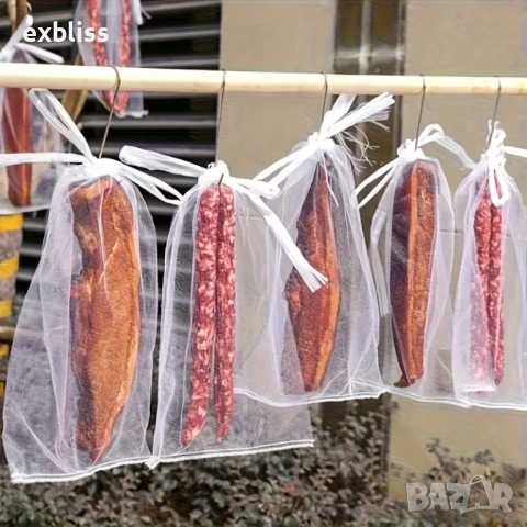 Мрежести торби за сушене на домашни мезета 10бр.