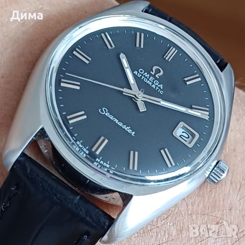 Omega Seamaster Автоматичен, Черен циферблат, 36 мм, Дата, 24 Камъка, снимка 2 - Мъжки - 46692811