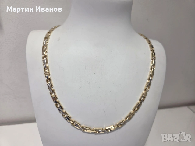 Златно колие преса, снимка 3 - Колиета, медальони, синджири - 53604622