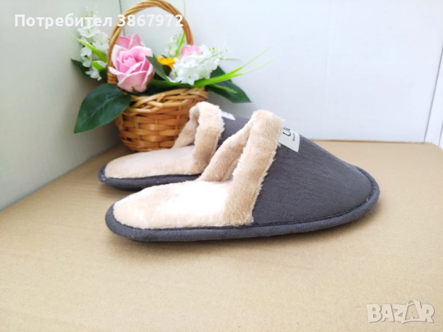 Домашни чехли с пух UCC, снимка 2 - Чехли - 52680176