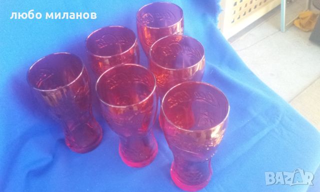 Стъклени чаши кока кола, новогодишни, снежинки, червени, снимка 1 - Колекции - 46331783