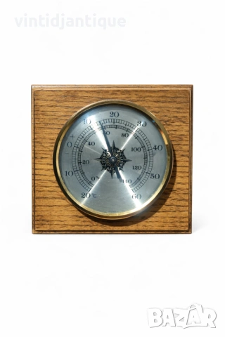 Аналогова метеорологична станция от масивен дъб, снимка 4 - Антикварни и старинни предмети - 54065619