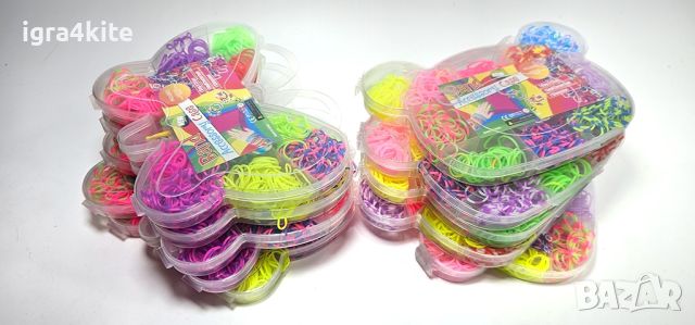 Комплекти с ластички за плетене 600бр. / 2 модела ластици за гривни, снимка 6 - Игри и пъзели - 45216170