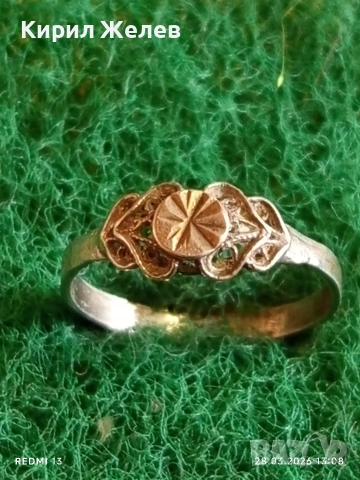 Ажурен сребърен пръстен винтидж стил майсторска изработка 52992, снимка 2 - Пръстени - 54005549