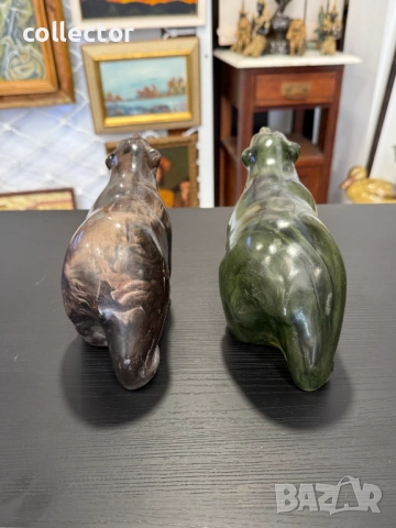 Чифт каменни полярни мечки. №7923, снимка 3 - Антикварни и старинни предмети - 53731278