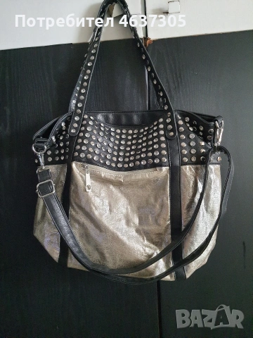 маркова сребриста чанта с камъни