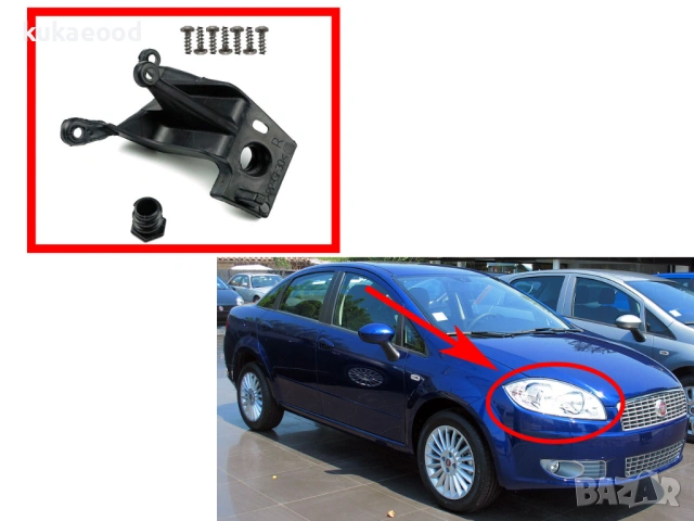 Щипка за захващане на фар Fiat Linea, снимка 2 - Части - 54200001