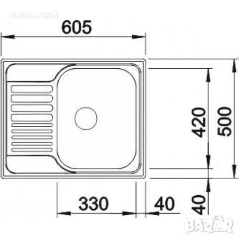 КУХНЕНСКА МИВКА BLANCO TIPO 45 S MINI

, снимка 2 - Мивки - 46785599