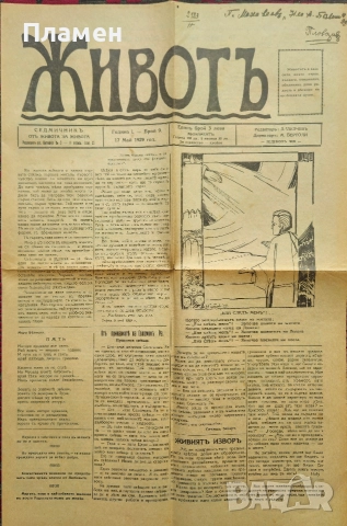 Животъ. Седмичникъ отъ живота за живота. Год. 1: Бр. 1, 4, 7, 9, 10 / 1929, снимка 8 - Антикварни и старинни предмети - 52753413
