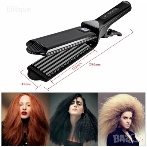 Професионална турмалинова преса за коса с йони, за всички типове коса - За вафлички, снимка 6 - Преси за коса - 52744315