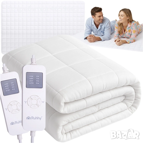 Двойна електрическа термоподложка за матрак с 2 дистанционни управления 203×152 см