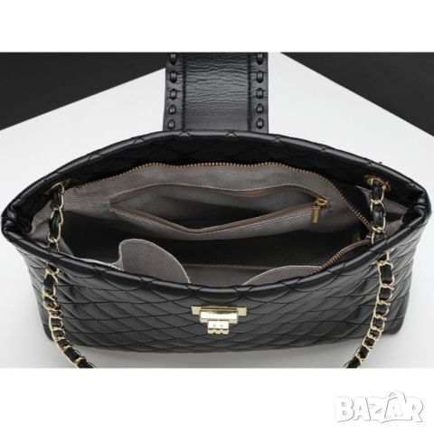 Дамска чанта от естествена кожа Black 1232, снимка 12 - Чанти - 45353313