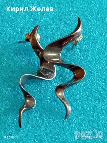 ЕКСТРАВАГАНТНИ ДАМСКИ СРЕБЪРНИ ОБЕЦИ МУЗА АРТ БИЖУ 38272, снимка 4 - Обеци - 52854861