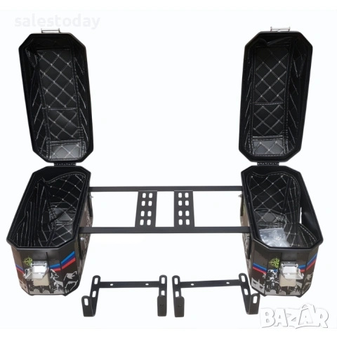 Странични куфари за мотор, твърди с подлплата, 2бр*45 литра, снимка 6 - Аксесоари и консумативи - 54063195